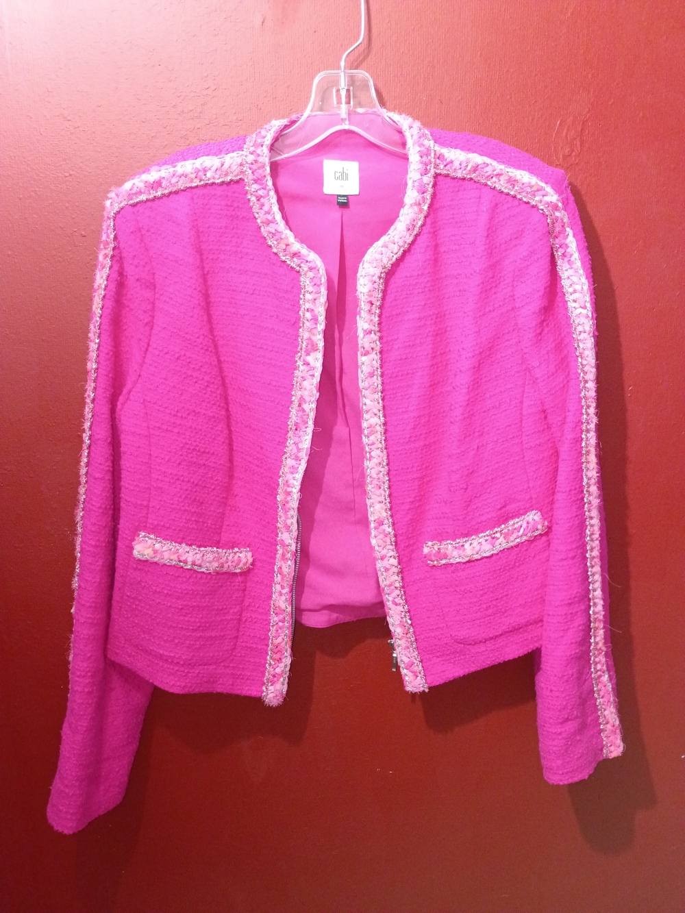 Cabi Pink Tweed Ballroom Jacket